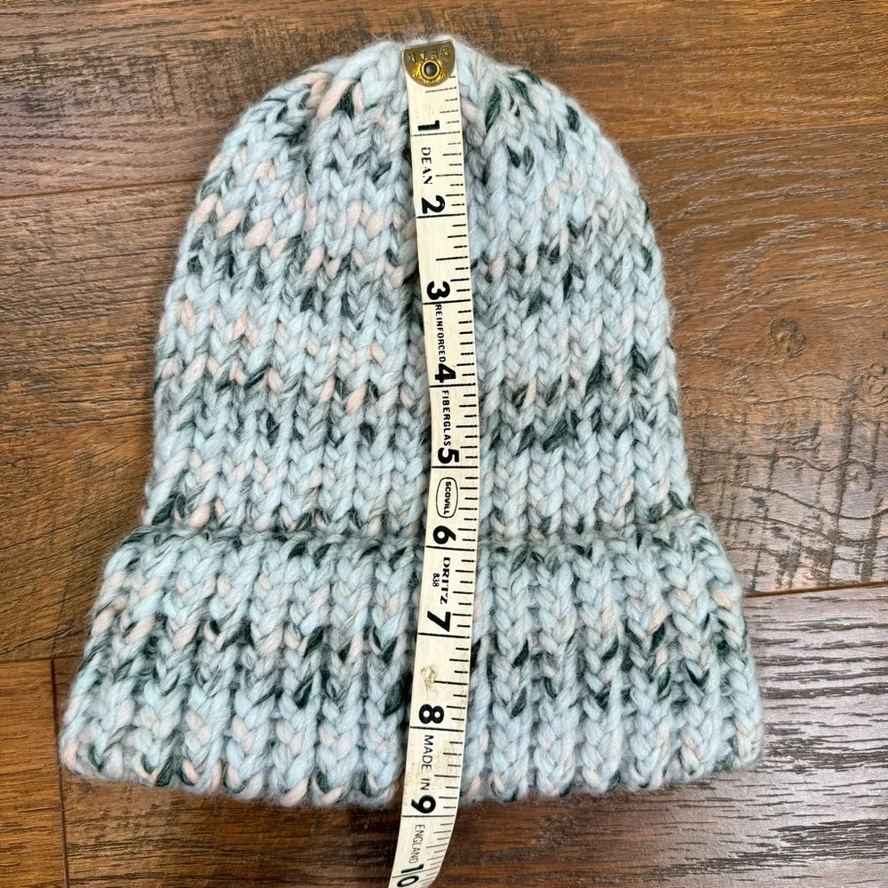 New Handmade Knit Blue/Gray Winter Beanie Hat
